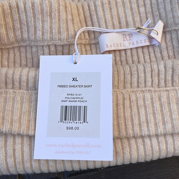Rachel Parcell - Warm Peach Ribbed Sweater Skirt Size XL - Picture 8 of 10
